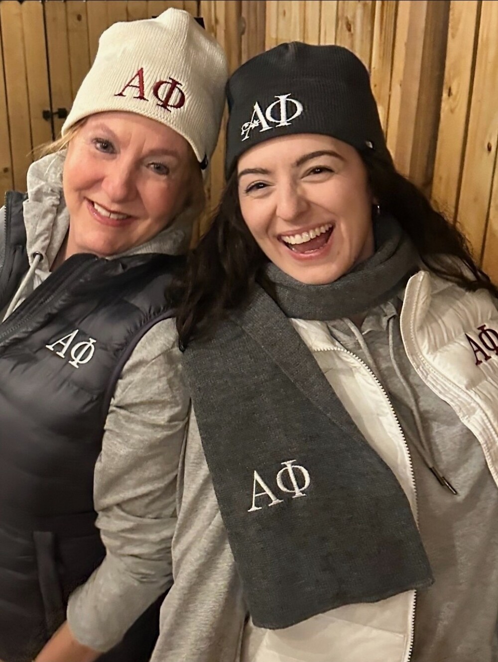 Alpha Phi North Face Beanie In Gray Or Cream